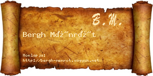 Bergh Ménrót névjegykártya